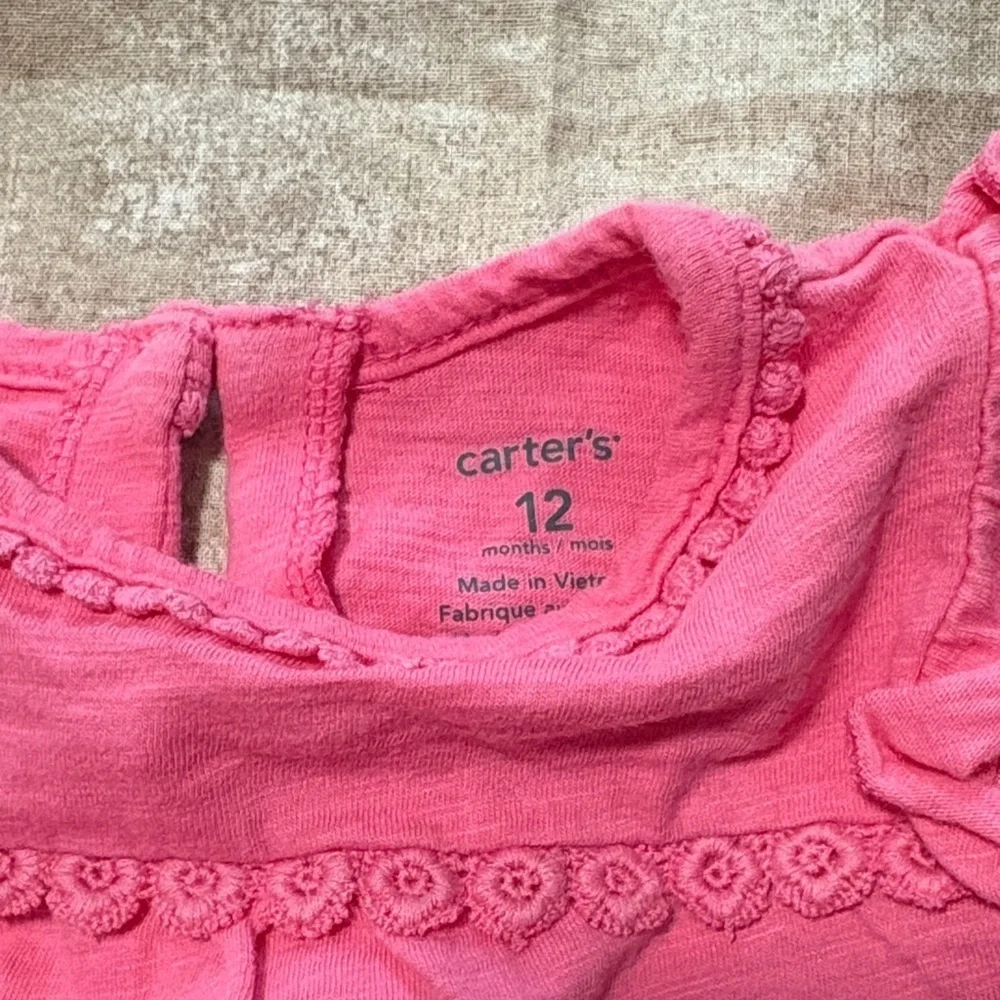 Carter's Pink Top and Striped Skirt Set